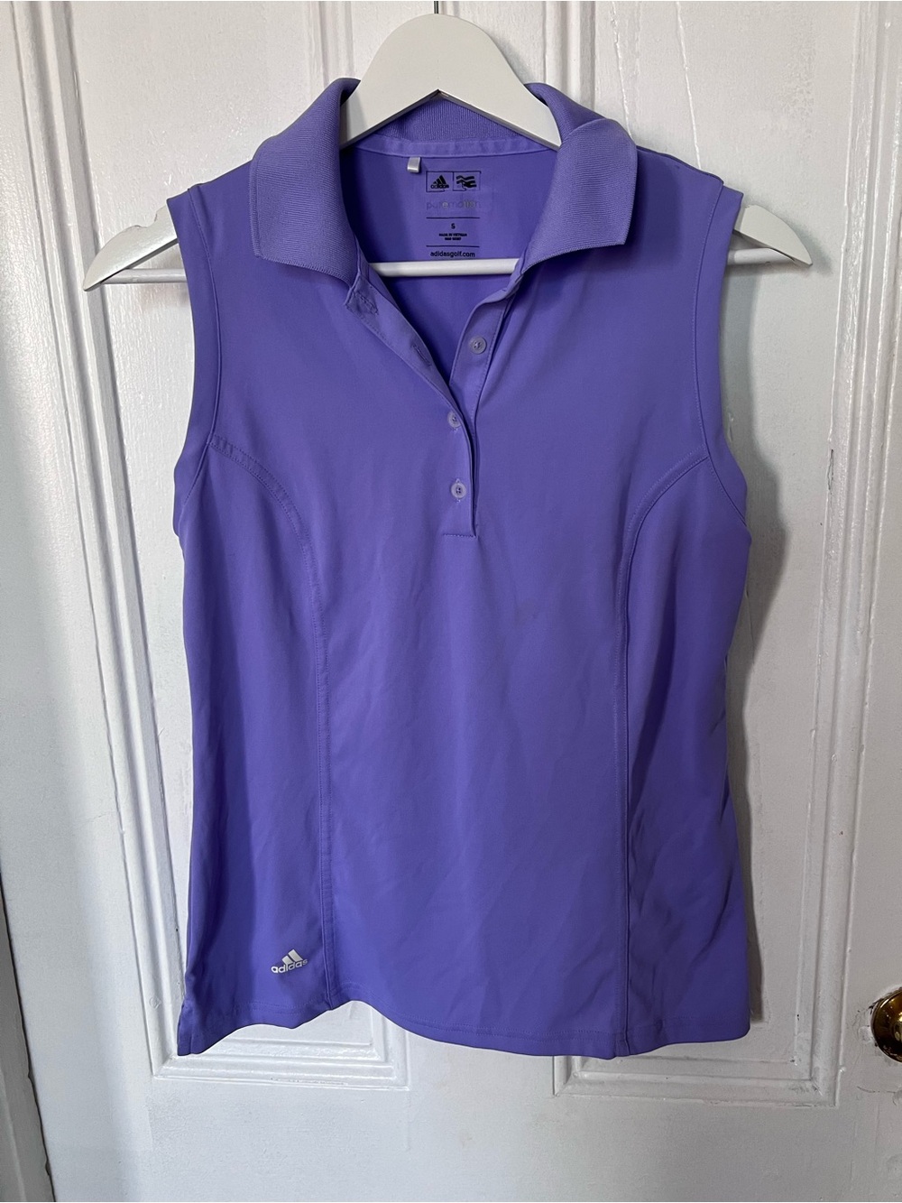 Adidas Puremotion Golf Womens Small Purple Sleeveless Polo Shirt Performance